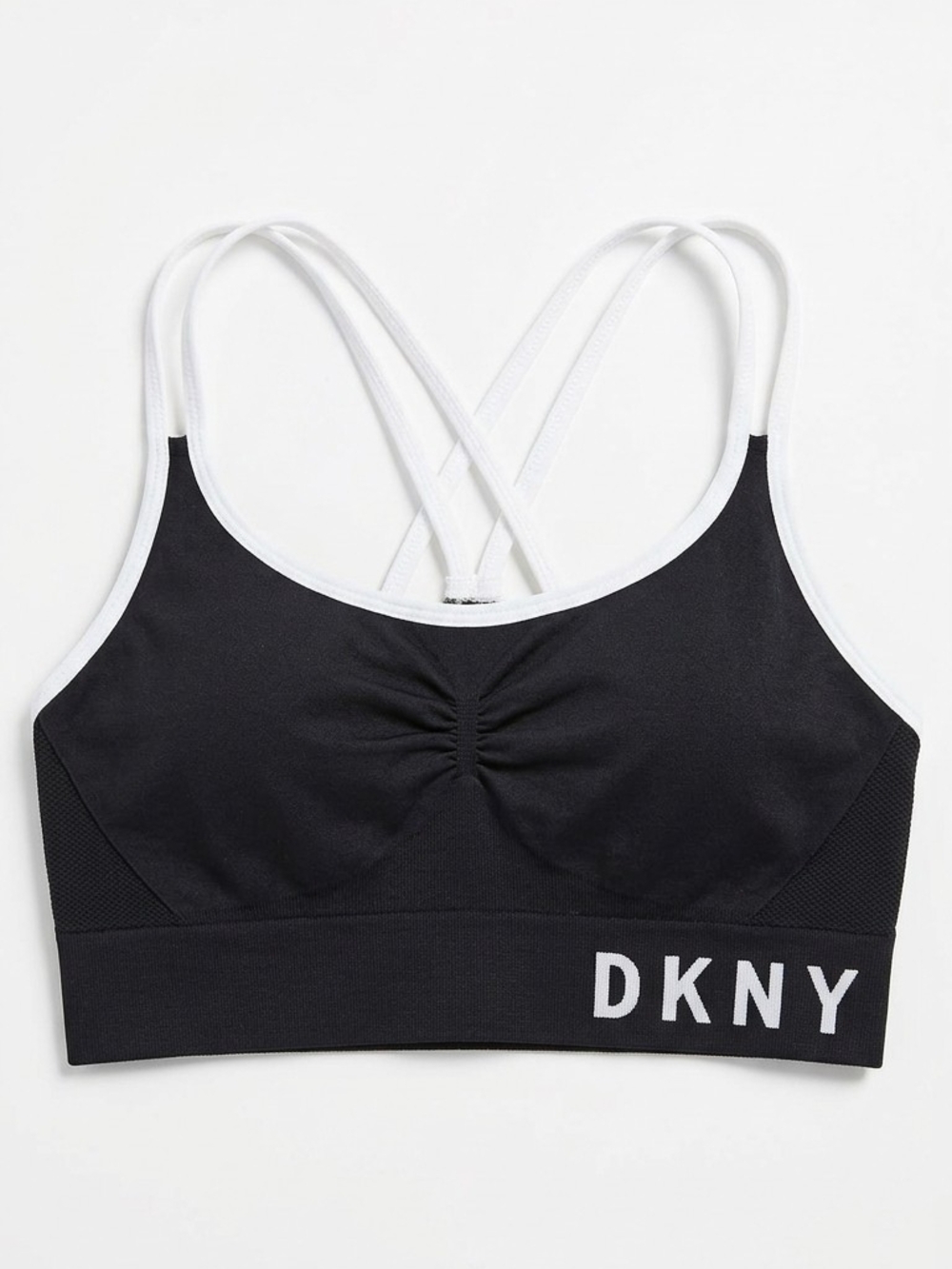 DKNY Women's Black & White Strappy Sports Bra